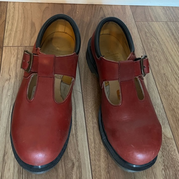 Vintage Dr. Martens T Strap Mary Jane Steel Toe Shoes Made in England - Picture 2 of 10